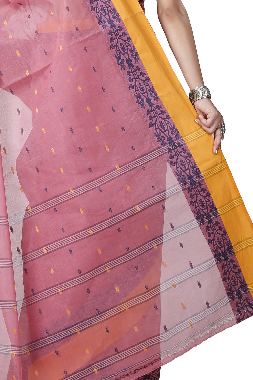 Peach Pure Cotton Apurva Tant Saree (1061)